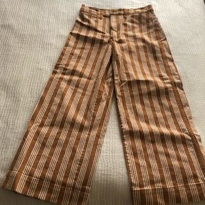 Madewell Emmett Wide-Leg Crop Pants in Stripe
